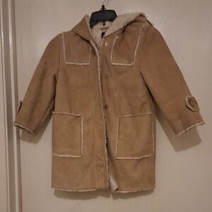 GAP Kids Tan Hooded Puffer Coat